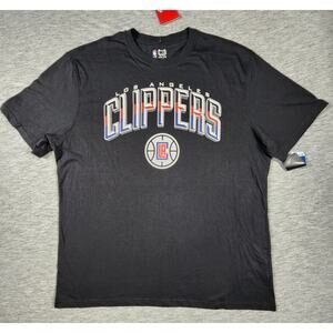 NBA Los Angeles Clippers Shirt Mens Size XXL Black Arched Plexi Short Sleeve